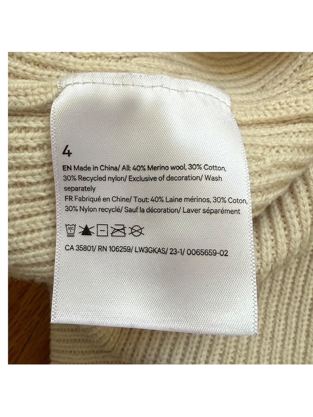 Lululemon Merino Wool Blend Ribbed Crewneck Sweater Size 4 White Opal - Picture 16 of 16